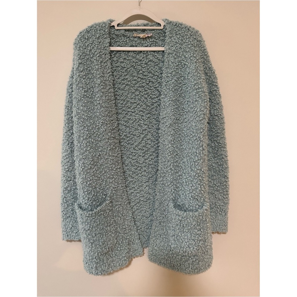 Cozy Soft Girl Pink Republic Cardigan XS Light Blue Popcorn Knit PF0S40875SKL